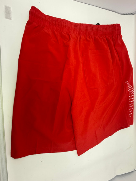 JUMP START MEN'S PERFORMANCE TRAINING SHORTS ZIPPER POCKETS - SIZE: MEN M - RED New