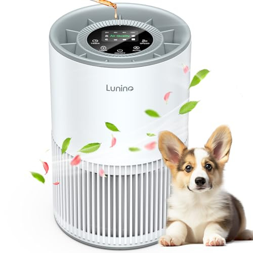 LUNINO AIR PURIFIER UP TO 1200FT, H13 TRUE HEPA, FRAGRANCE FUNCTION Gray/White