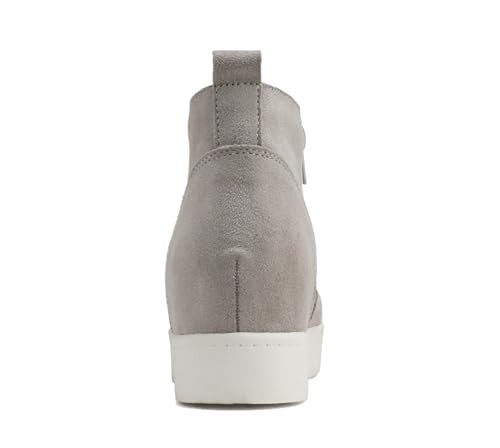 SODA TAYLOR HIDDEN WEDGE BOOTIES ANKLE HEELS SNEAKER SHOES WOMEN - SIZE 5.5 GRAY