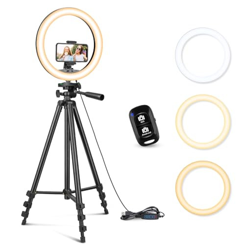 SENSYNE 12'' RING LIGHT WITH 50'' EXTENDABLE TRIPOD STAND - NATURE