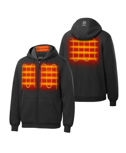 ORORO UNISEX HEATED FLEECE HOODIE 2XL - BLACK