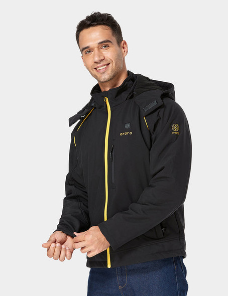 ORORO MEN'S DETACHABLE HOOD CLASSIC HEATED JACKET XL - BLACK GOLD