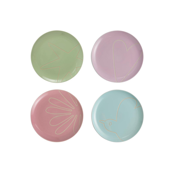 Tilly Ramsay x Royal Doulton Salad Plate 21cm 8.3in Mixed Set of 4 - Multi