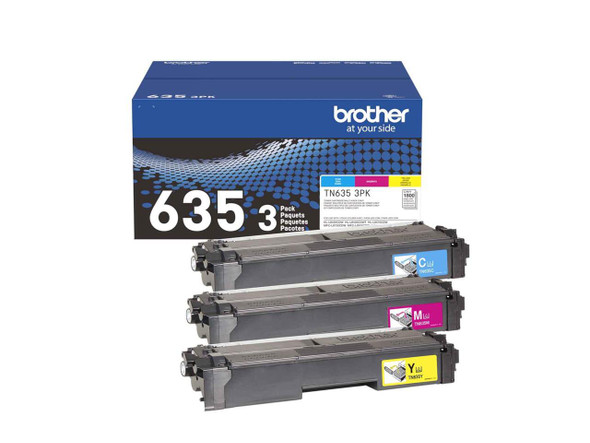 Brother TN6353PK 3PK Standard Yield Cyan, Magenta, and Yellow Toner Cartridges