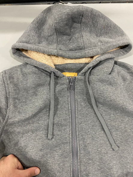 FJ23001 CENTRO SWEATER WITH FULL ZIP GRAY SIZE MEDIUM