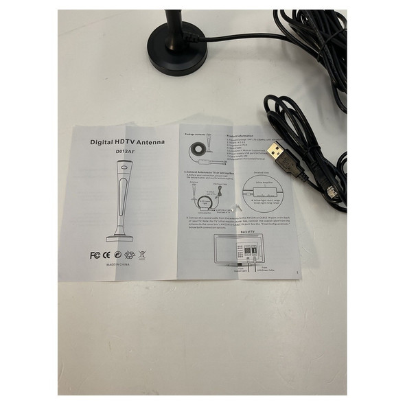 GENERIC DIGITAL HDTV ANTENNA USB POWER INDOOR - BLACK