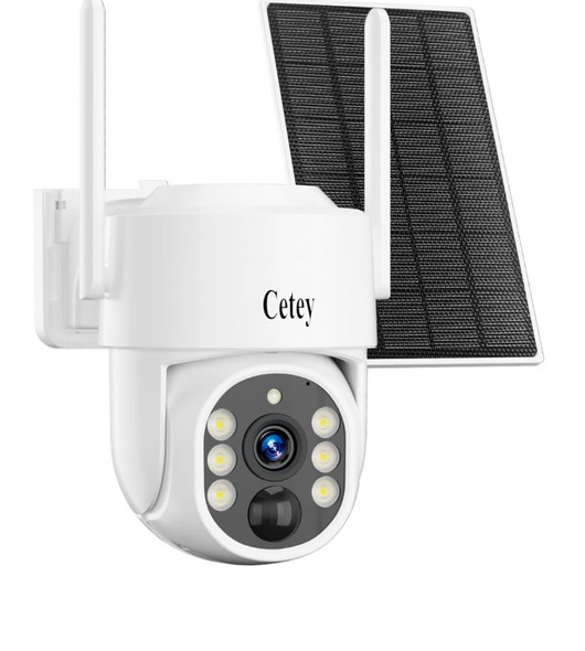 CETEY 4G LTE CELLULAR SOLAR SECURITY CAMERA WIRELESS OUTDOOR - WHITE