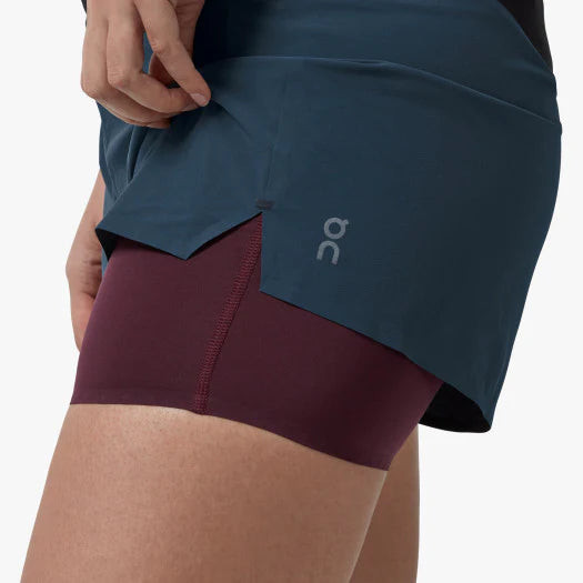 ON-RUNNING RUNNING SHORTS WOMAN - SIZE: WOMEN S - NAVY/MULBERRY New