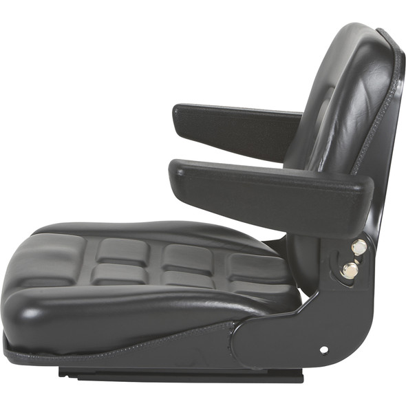 GENERIC BLACK TALON UNIVERSAL FOLDING BUCKET SEAT WITH ARMRESTS - BLACK