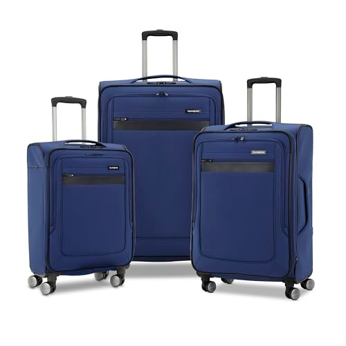 SAMSONITE ASCELLA 3.0 SOFTSIDE EXPANDABLE LUGGAGE SPINNER WHEELS 3PC SET - BLUE New