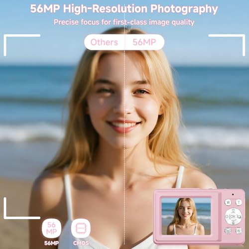 SMARTKLIK 56MP 2.7K DUAL-SCREEN SELFIE CAMERA 16X ZOOM DC251 - PINK