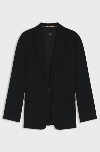 BOSS REGULAR-FIT JACKET IN CREASE-RESISTANT CREPE BLACK SIZE 4 - BLACK New