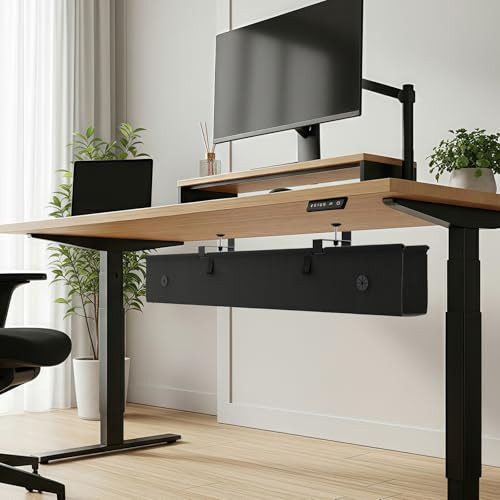 KIGJU UNDER DESK CABLE MANAGEMENT TRAY OFFICE GAMING ACCESSORIES BLACK