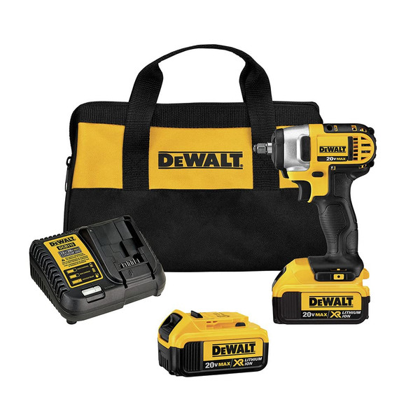 DEWALT CORDLESS IMPACT WRENCH KIT WITH HOG RING 3/8-INCH DCF883M2 - YELLOW/BLACK