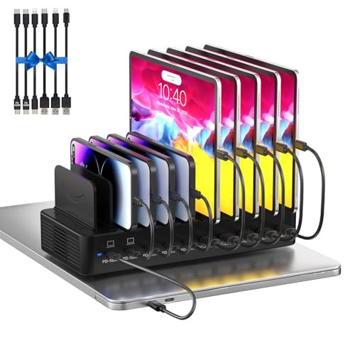 MIZCCDEM 580W CHARGING STATION FOR MULTIPLE DEVICES 10-PORT SJTC-10F - BLACK