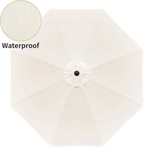 SIMPLE DELUXE 9' PATIO UMBRELLA MARKET UMBRELLA TILT/CRANK BEIGE -BEIGE-BEIGE