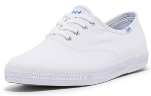 KEDS WOMEN'S CHAMPION SEASONAL LACE-UP FASHION SNEAKER SIZE WOMEN 6W - WHITE