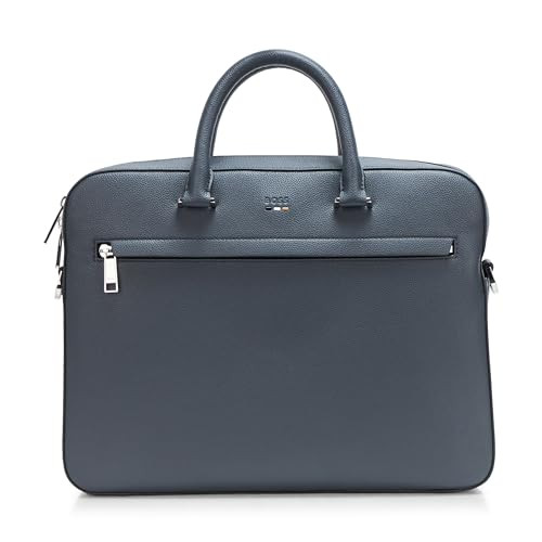 50536498413PCE BOSS MEN'S RAY SOFT FRIENDLY LEATHER BRIEF CASE - DUSTY BLUE New