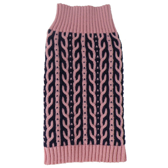 Pet Life Harmonious Weaved Heavy Cable-Knitted Designer Fall Pet Sweater - S