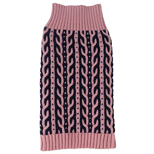 Pet Life Harmonious Weaved Heavy Cable-Knitted Designer Fall Pet Sweater - S
