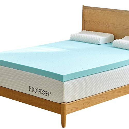 HOFISH 3 INCHES GEL INFUSED MEMORY FOAM MATTRESS TOPPER- TWIN - BLUE New