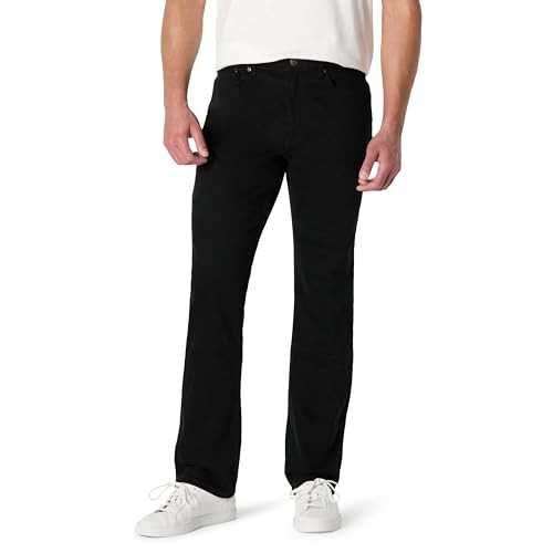 AMAZON ESSENTIALS MEN'S LOW STRETCH STRAIGHT-FIT JEANS SIZE 38X34 - BLACK
