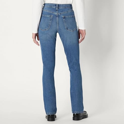 AMAZON ESSENTIALS WOMEN MEDIUM STRETCH SLIM-FIT MID-RISE JEANS - SIZE 14 - BLUE New