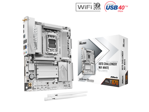 ASRock X870 Challenger WiFi White AM5 AMD X870 ATX Motherboard
