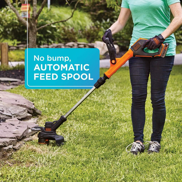 BLACK+DECKER 20V MAX STRING TRIMMER / EDGER, 12-INCH - TOOL ONLY - BLACK/ORANGE