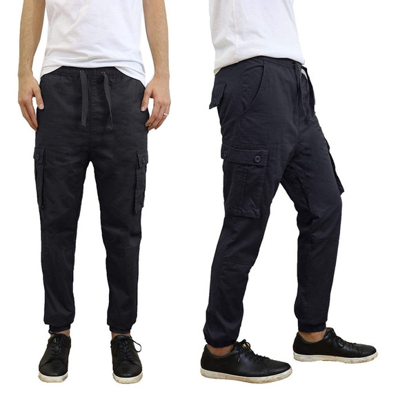 GALAXY BY HARVIC CARGO TWILL JOGGER 450 - SIZE: MEN XL - BLACK New