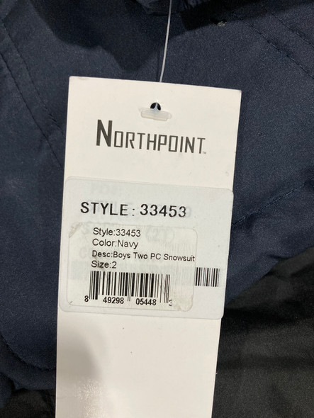 NORTHPOINT BOY'S SNOWSUIT, NAVY, SIZE 2 (YOUTH) (2 PIECE) - SIZE: MEN 2 - NAVY New