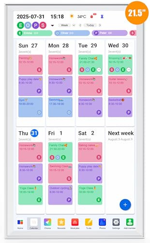HOMLAB DIGITAL CALENDAR 21.5" SMART TOUCHSCREEN ELECTRONIC CALENDARS - WHITE