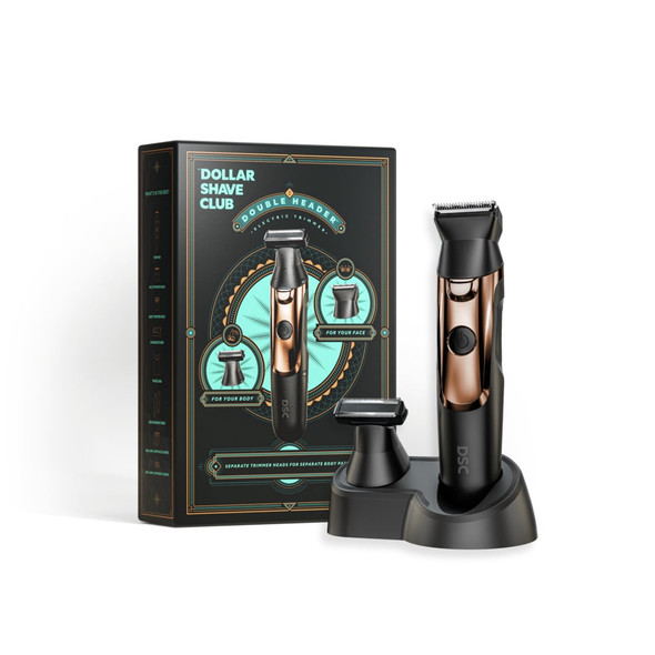 DOLLAR SHAVE CLUB DOUBLE HEADER ELECTRIC TRIMMER - BLACK/BRONZE