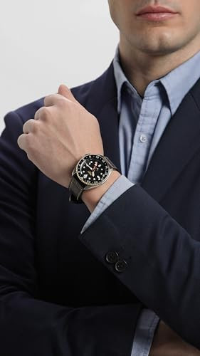 SEIKO MEN'S SEIKO 5 SPORTS BLACK DIAL GMT LEATHER BAND WATCH - SSK036 New