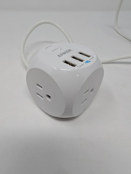 ANKER USB TRAVEL POWER STRIP 321 POWER STRIP 3 USB-A CHARGER PORTS 5" - WHITE