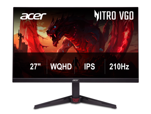 Acer Nitro 27 inch WQHD 2K 1440P 210Hz IPS with AMD FreeSync Premium 0.5ms