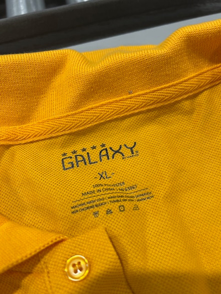 GALAXY BY HARVIC XL POLO SHORT SLEEVE SIZE: MEN XL - MUSTARD YELLOW ORANGE New