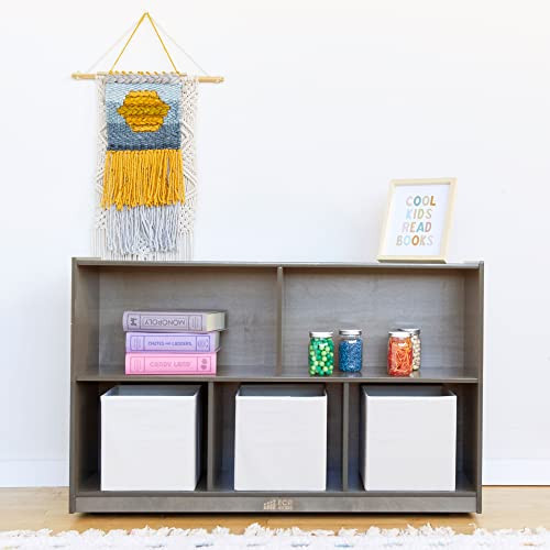 ECR4KIDS 5-COMPARTMENT MOBILE STORAGE CABINET, ELR-0420-GW - GREY WASH