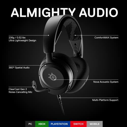 SteelSeries Arctis Nova 1 Multi-System Gaming Headset 61606 - Black