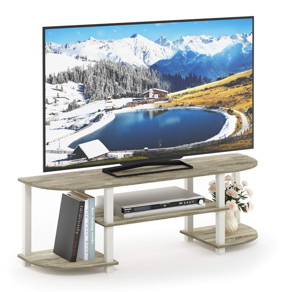 FURINNO TURN-S-TUBE WIDE TV ENTERTAINMENT CENTER SONOMA OAK/WHITE