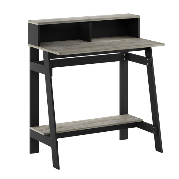 FURINNO SIMPLISTIC A FRAME COMPUTER DESK - BLACK/FRENCH OAK GRAY -DAMAGED