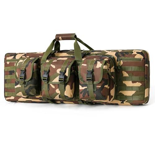 DULCE DOM 36" X 12" DOUBLE RIFLE CASE TACTICAL SOFT PADDED BACKPACK - CAMO