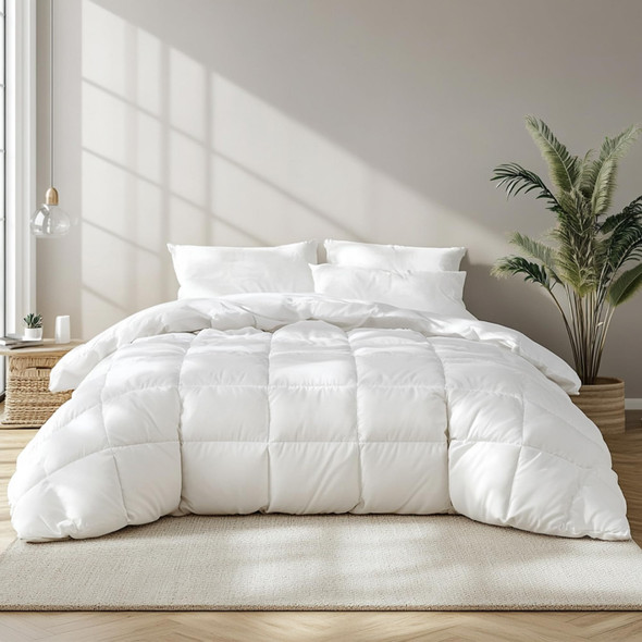 BEAUTYREST KING TENCEL COTTON BLEND LIGHT WARMTH BREATHABLE RDS DOWN - WHITE