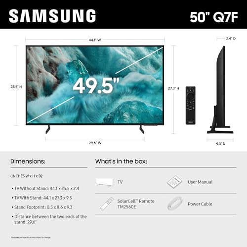 SAMSUNG 50-INCH CLASS QLED Q7F SERIES SAMSUNG VISION AI SMART TV 50Q7F - BLACK