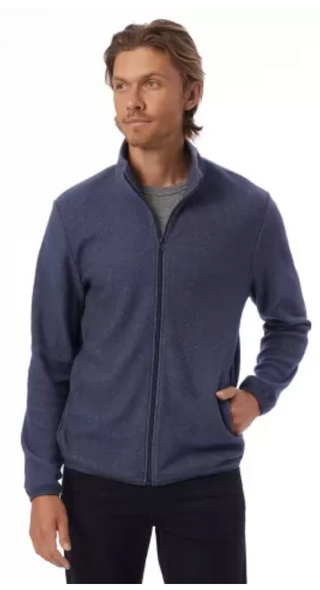 HANES ALTERNATIVE MEN'S ECO TEDDY FULL-ZIP JACKET 3262RT - SIZE 2XL - NAVY
