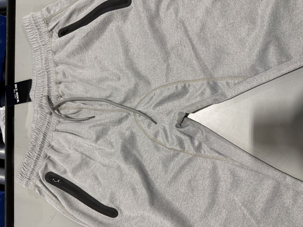 BLU ROCK MEN'S SLIM-FIT TECH JOGGERS ZIPPER POCKETS SWEATPANTS,HEATHER GRAY - XL New