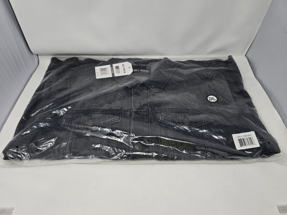 BLU ROCK MEN'S REGULAR-FIT CLASSIC DENIM JACKET - SIZE: MEN 2XL - JET BLACK New
