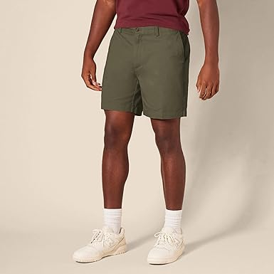 AMAZON ESSENTIALS MEN'S SLIM-FIT 7" SHORT - SIZE: MEN 32 - OLIVE New