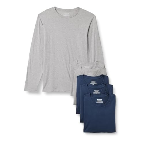 AMAZON ESSENTIALS MEN'S SLIM FIT COTTON CREW NECK UNDERSHIRT - SIZE MEN LG- GRAY