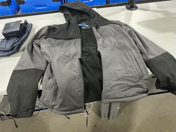 IUREK HEATED JACKET DETACHABLE HOOD - SIZE: MEN WOMEN XL - GRAY